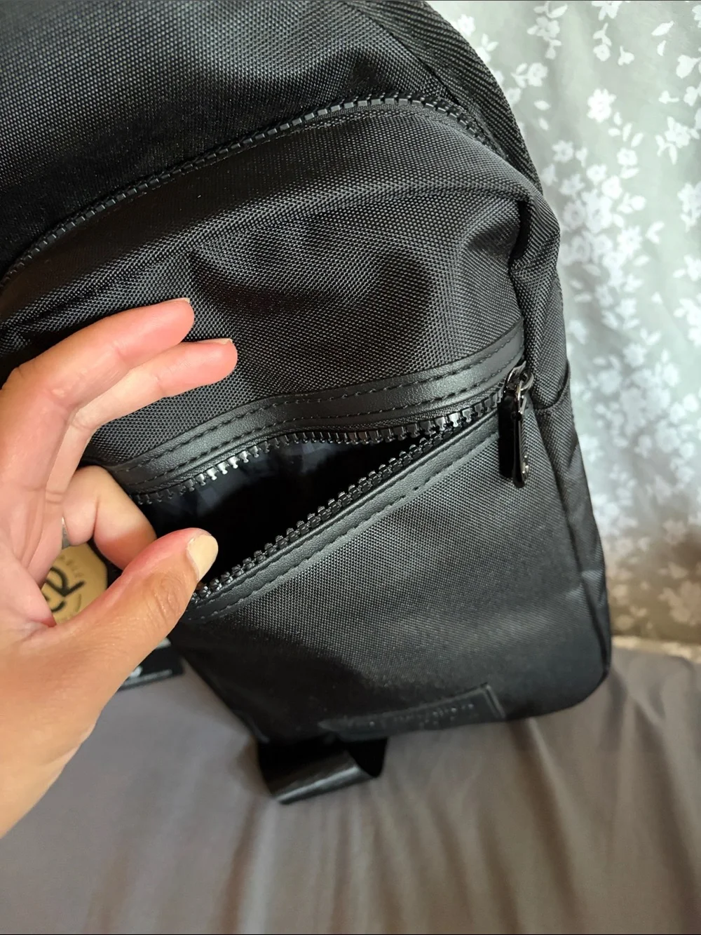 True Religion Black Sling Crossbody Bag